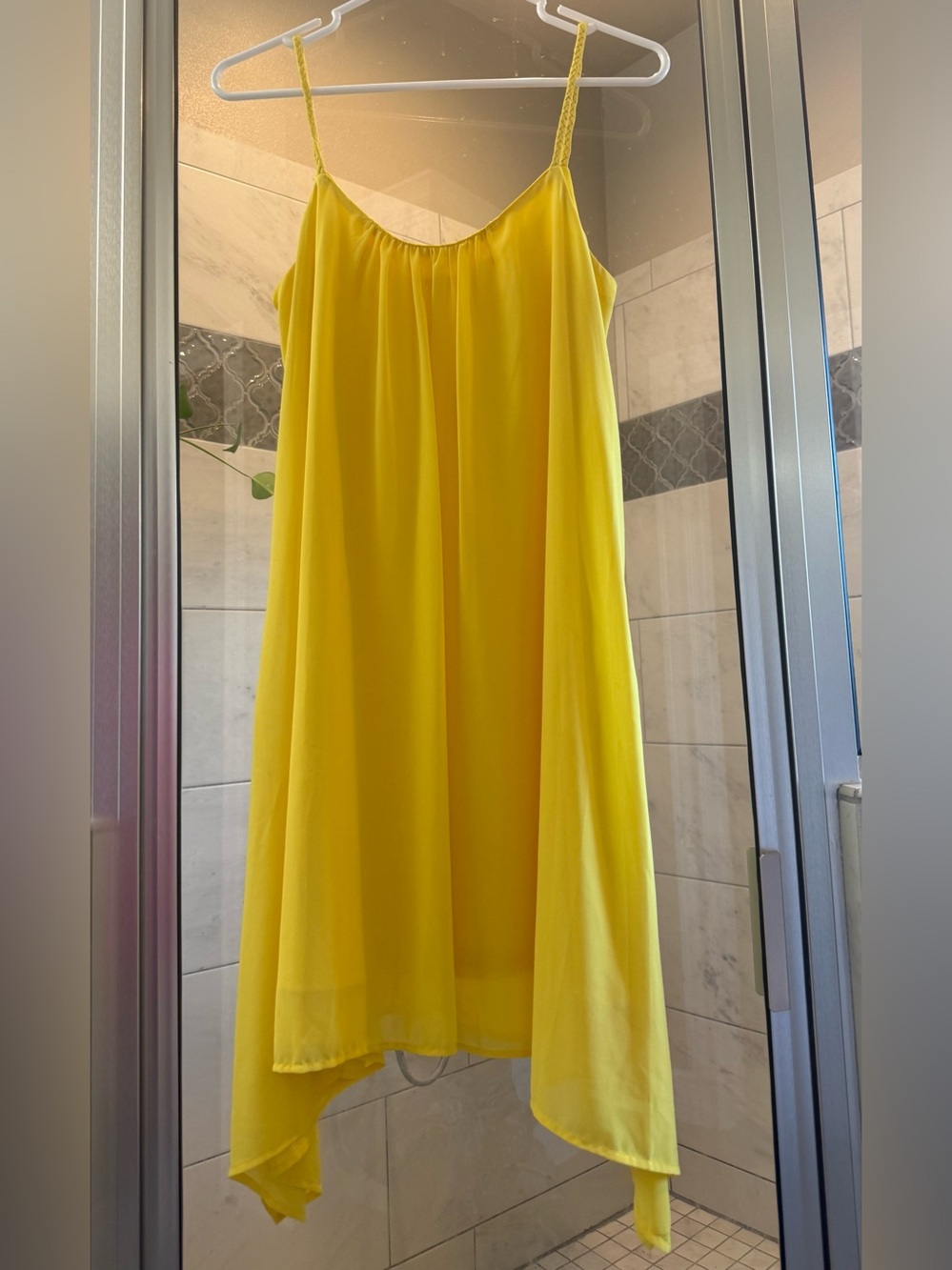 Bright Yellow Slip Dress with Spaghetti Straps